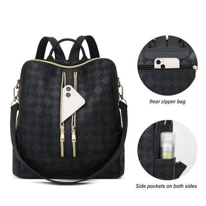 Makes Backpack Purse for Women PU Leather Travel backpack Design Convertible handbag with Purse 2 Piece